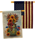 Autumn Milkcan - Harvest Autumn Fall Vertical Impressions Decorative Flags HG130421 Made In USA