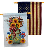 Autumn Milkcan - Harvest Autumn Fall Vertical Impressions Decorative Flags HG130421 Made In USA