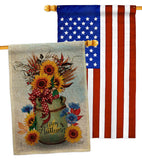 Autumn Milkcan - Harvest Autumn Fall Vertical Impressions Decorative Flags HG130421 Made In USA