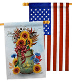 Autumn Milkcan - Harvest Autumn Fall Vertical Impressions Decorative Flags HG130421 Made In USA