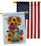 Autumn Milkcan - Harvest Autumn Fall Vertical Impressions Decorative Flags HG130421 Made In USA