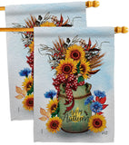 Autumn Milkcan - Harvest Autumn Fall Vertical Impressions Decorative Flags HG130421 Made In USA