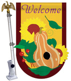 Harvest - Harvest & Autumn Fall Vertical Applique Decorative Flags HG113025 Imported