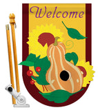 Harvest - Harvest & Autumn Fall Vertical Applique Decorative Flags HG113025 Imported