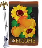 Welcome Pumpkin - Harvest & Autumn Fall Vertical Impressions Decorative Flags HG113029 Made In USA