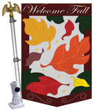 Welcome Fall Leaves Garden - Harvest & Autumn Fall Vertical Applique Decorative Flags HG113032 Imported