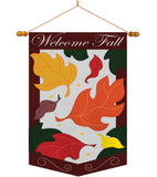 Welcome Fall Leaves Garden - Harvest & Autumn Fall Vertical Applique Decorative Flags HG113032 Imported