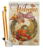 Cornucopia Wreath - Harvest & Autumn Fall Vertical Impressions Decorative Flags HG113044 Made In USA