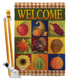 Autumn Collage - Harvest & Autumn Fall Vertical Impressions Decorative Flags HG113046 Made In USA