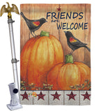 Welcome Friends Crows - Harvest & Autumn Fall Vertical Impressions Decorative Flags HG113059 Made In USA