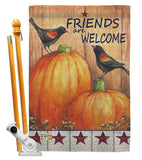 Welcome Friends Crows - Harvest & Autumn Fall Vertical Impressions Decorative Flags HG113059 Made In USA