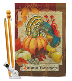 Autumn Blessings Turkey - Harvest & Autumn Fall Vertical Impressions Decorative Flags HG113070 Made In USA