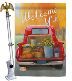 Welcome Harvest Truck - Harvest & Autumn Fall Vertical Impressions Decorative Flags HG113077 Made In USA