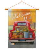 Welcome Harvest Truck - Harvest & Autumn Fall Vertical Impressions Decorative Flags HG113077 Made In USA