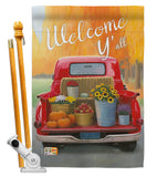 Welcome Harvest Truck - Harvest & Autumn Fall Vertical Impressions Decorative Flags HG113077 Made In USA