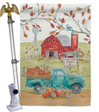 Home Grow Farm - Harvest & Autumn Fall Vertical Impressions Decorative Flags HG113092 Made In USA