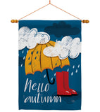 Hello Autumn - Harvest & Autumn Fall Vertical Impressions Decorative Flags HG113094 Made In USA