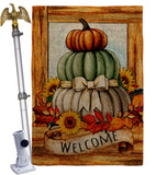 Fall Pumpkin Trio - Harvest & Autumn Fall Vertical Impressions Decorative Flags HG113116 Made In USA