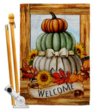 Fall Pumpkin Trio - Harvest & Autumn Fall Vertical Impressions Decorative Flags HG113116 Made In USA