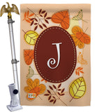 Autumn J Initial - Harvest & Autumn Fall Vertical Impressions Decorative Flags HG130036 Made In USA