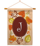 Autumn J Initial - Harvest & Autumn Fall Vertical Impressions Decorative Flags HG130036 Made In USA
