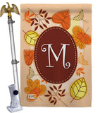 Autumn M Initial - Harvest & Autumn Fall Vertical Impressions Decorative Flags HG130039 Made In USA