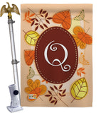 Autumn Q Initial - Harvest & Autumn Fall Vertical Impressions Decorative Flags HG130043 Made In USA