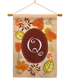 Autumn Q Initial - Harvest & Autumn Fall Vertical Impressions Decorative Flags HG130043 Made In USA