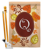 Autumn Q Initial - Harvest & Autumn Fall Vertical Impressions Decorative Flags HG130043 Made In USA