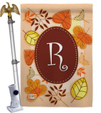 Autumn R Initial - Harvest & Autumn Fall Vertical Impressions Decorative Flags HG130044 Made In USA