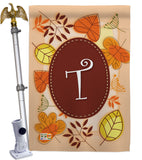 Autumn T Initial - Harvest & Autumn Fall Vertical Impressions Decorative Flags HG130046 Made In USA