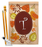 Autumn T Initial - Harvest & Autumn Fall Vertical Impressions Decorative Flags HG130046 Made In USA