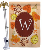Autumn W Initial - Harvest & Autumn Fall Vertical Impressions Decorative Flags HG130049 Made In USA