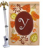 Autumn Y Initial - Harvest & Autumn Fall Vertical Impressions Decorative Flags HG130051 Made In USA