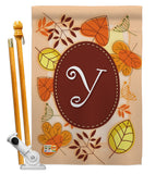Autumn Y Initial - Harvest & Autumn Fall Vertical Impressions Decorative Flags HG130051 Made In USA