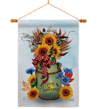 Autumn Milkcan - Harvest Autumn Fall Vertical Impressions Decorative Flags HG130421 Made In USA