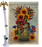 Autumn Milkcan - Harvest Autumn Fall Vertical Impressions Decorative Flags HG130421 Made In USA