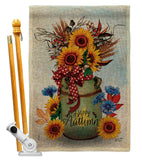 Autumn Milkcan - Harvest Autumn Fall Vertical Impressions Decorative Flags HG130421 Made In USA