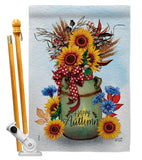 Autumn Milkcan - Harvest Autumn Fall Vertical Impressions Decorative Flags HG130421 Made In USA