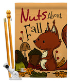 Nuts About Fall - Harvest & Autumn Fall Vertical Impressions Decorative Flags HG137106 Made In USA