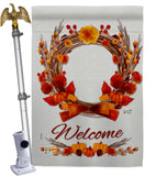 Harvest Wreath - Harvest & Autumn Fall Vertical Impressions Decorative Flags HG137111 Made In USA