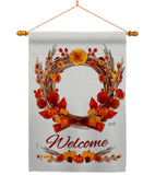 Harvest Wreath - Harvest & Autumn Fall Vertical Impressions Decorative Flags HG137111 Made In USA