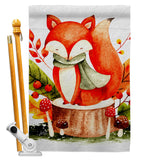 Autumn Fox - Harvest & Autumn Fall Vertical Impressions Decorative Flags HG137595 Made In USA