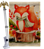 Autumn Fox - Harvest & Autumn Fall Vertical Impressions Decorative Flags HG137595 Made In USA