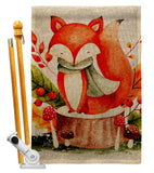 Autumn Fox - Harvest & Autumn Fall Vertical Impressions Decorative Flags HG137595 Made In USA