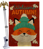 Autumn Foxy - Harvest & Autumn Fall Vertical Impressions Decorative Flags HG137608 Made In USA