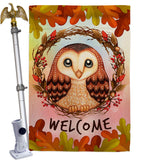 Autumn Owl - Harvest & Autumn Fall Vertical Impressions Decorative Flags HG192355 Made In USA