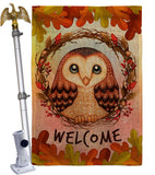 Autumn Owl - Harvest & Autumn Fall Vertical Impressions Decorative Flags HG192355 Made In USA