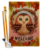 Autumn Owl - Harvest & Autumn Fall Vertical Impressions Decorative Flags HG192355 Made In USA