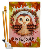 Autumn Owl - Harvest & Autumn Fall Vertical Impressions Decorative Flags HG192355 Made In USA